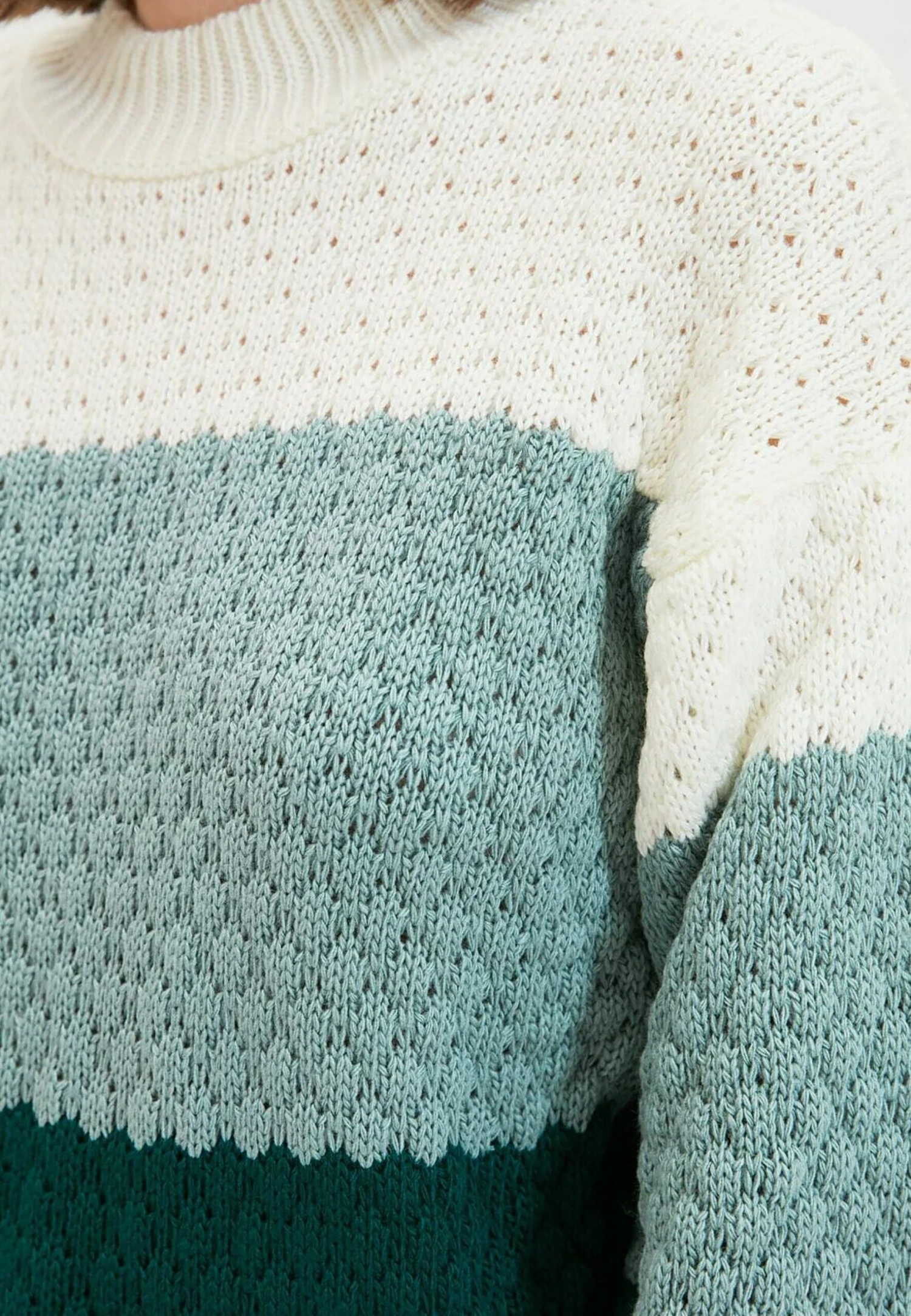 Trendyol Jersey De Punto - Green/Light Green/Off White - Imagen 3