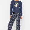 Trendyol Set - Pijama - Navy Blue