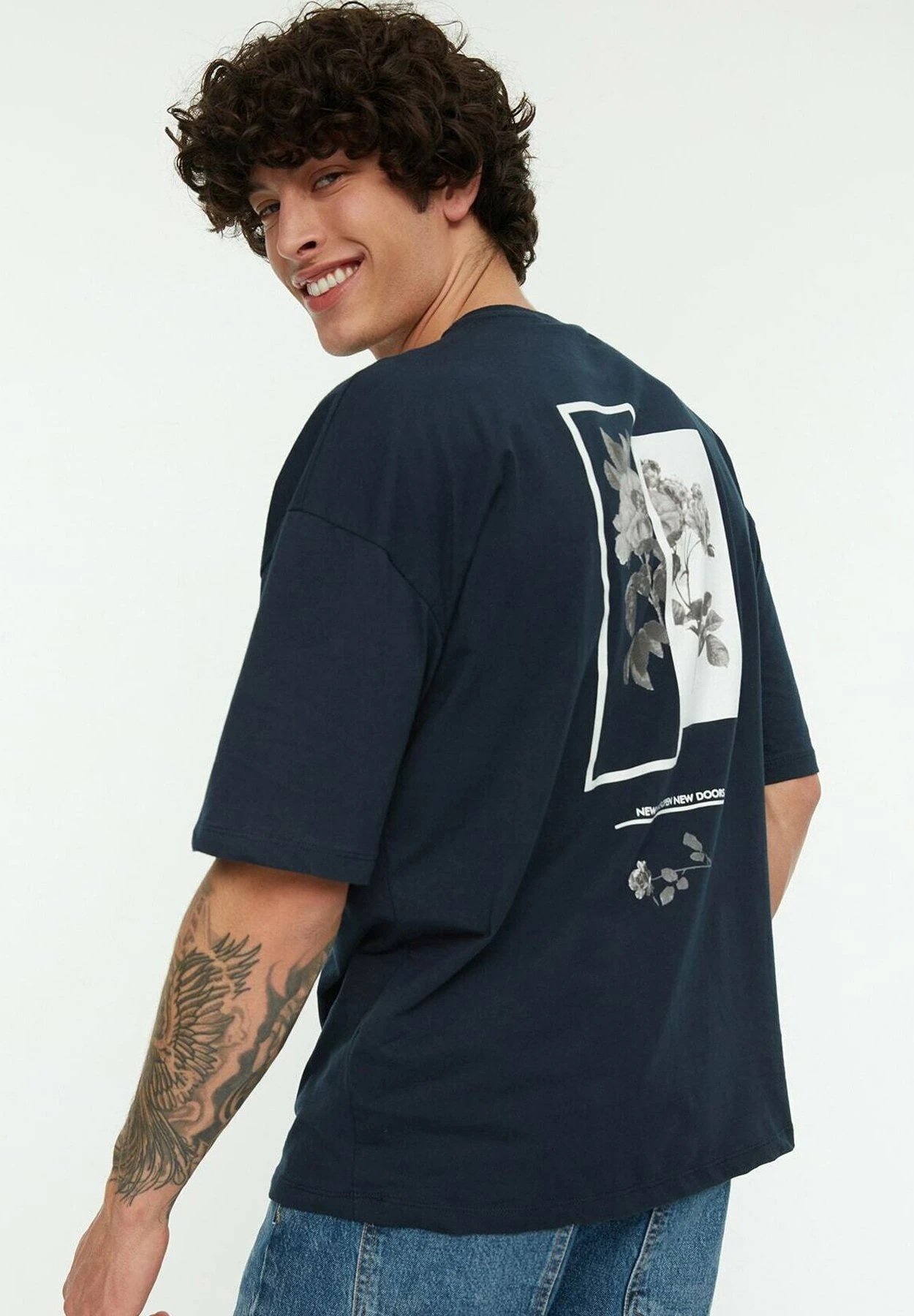 Trendyol Parent - Camiseta Estampada - Navy Blue - Imagen 5