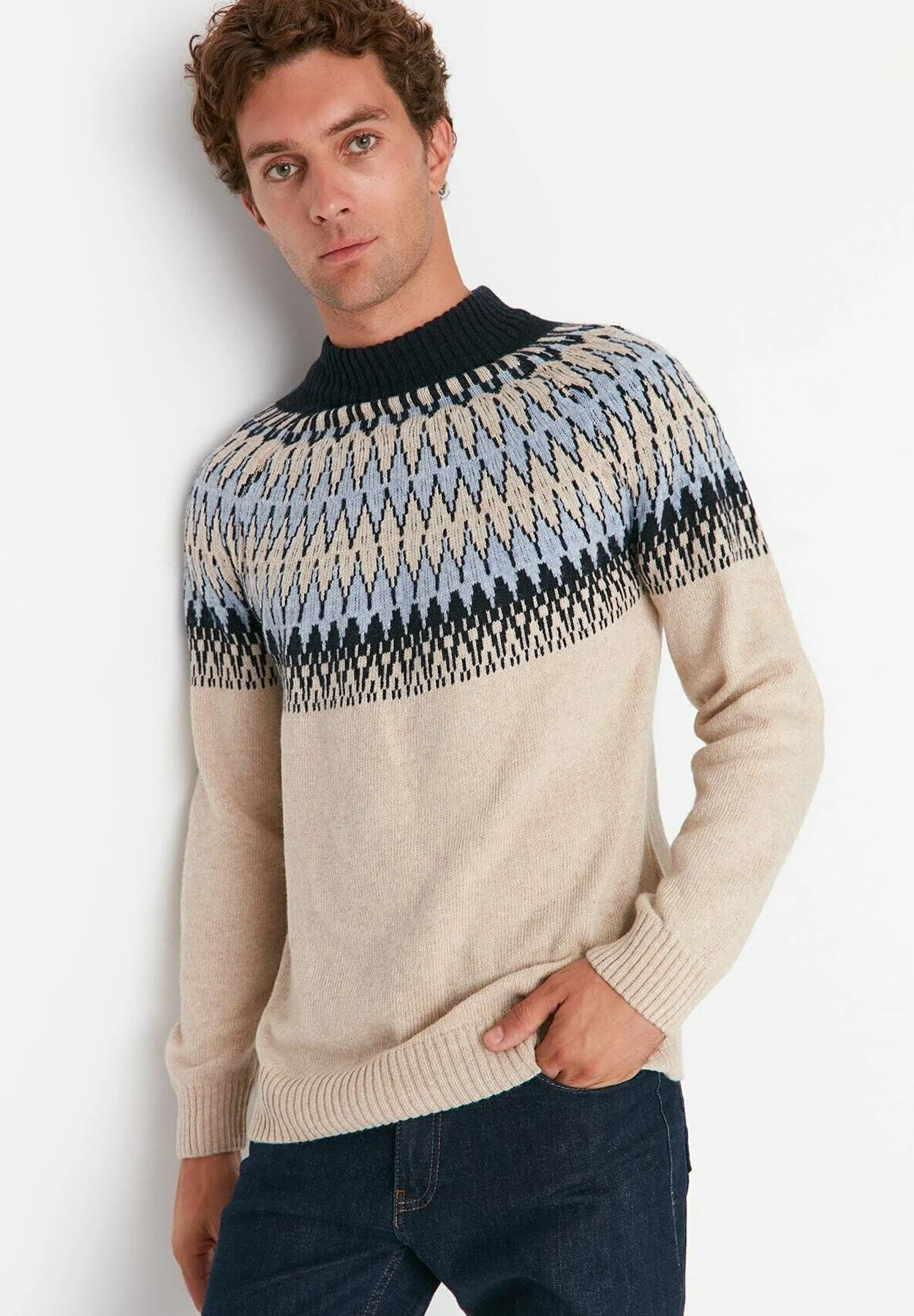 Trendyol Jersey De Punto - Beige - Imagen 4