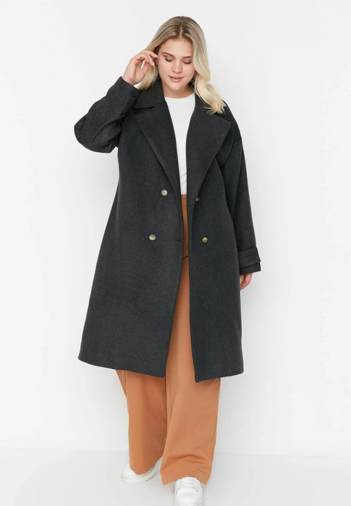 Plus Size - Abrigo Clásico - Gray - Imagen 2