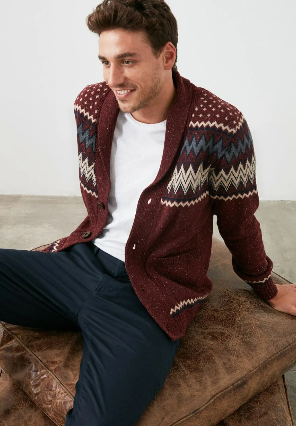 Trendyol Chaqueta De Punto - Burgundy - Imagen 5