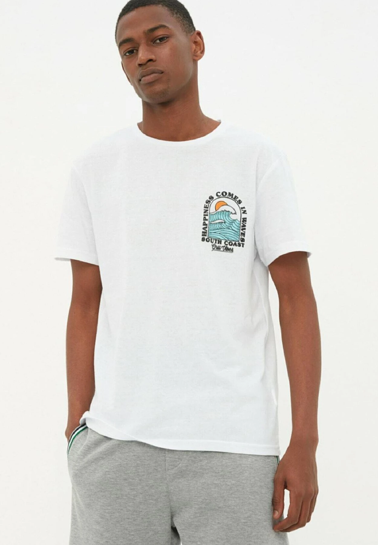 Trendyol Gewoontjes - Camiseta Estampada - White - Imagen 2