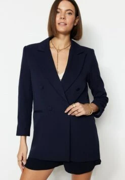 Trendyol Abrigo Corto - Navy Blue