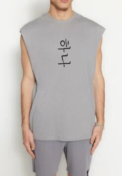 Trendyol Singlet - Camiseta Estampada - Grey