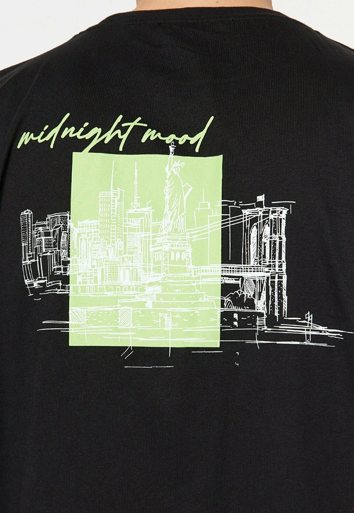 Trendyol Camiseta Estampada - Black - Imagen 6