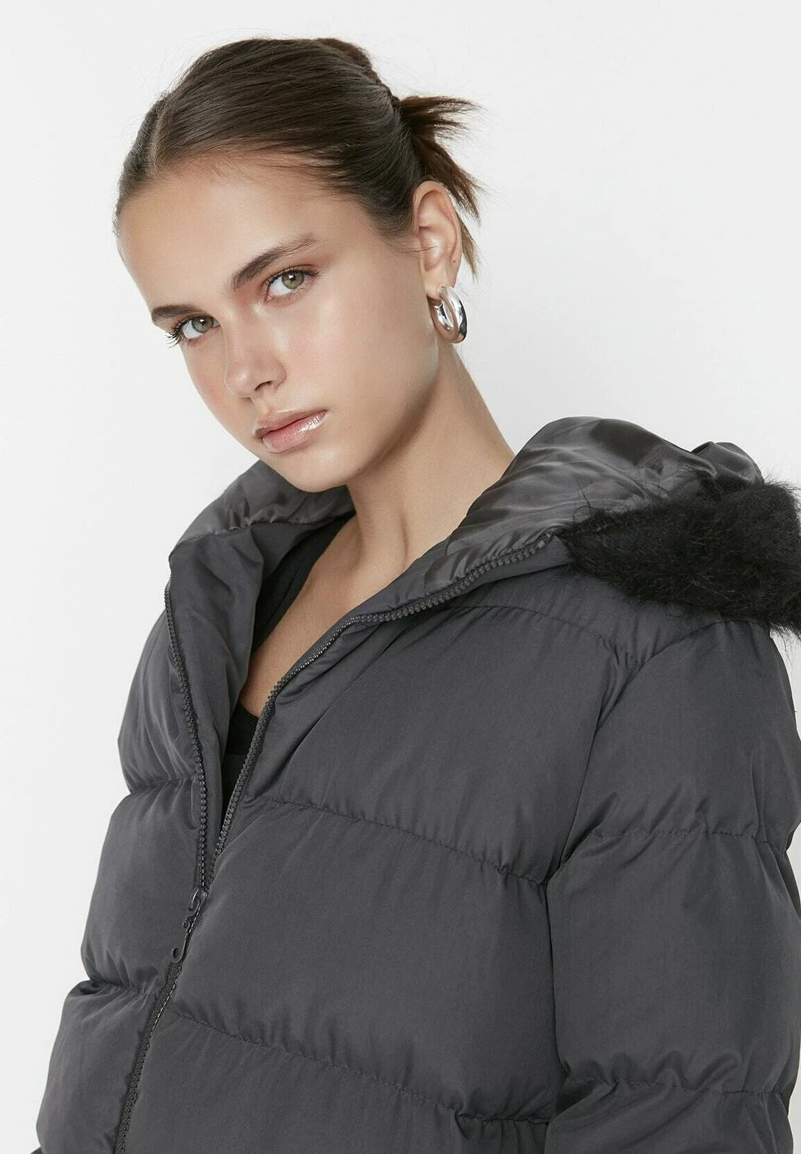 Trendyol Abrigo De Invierno - Gray - Imagen 4