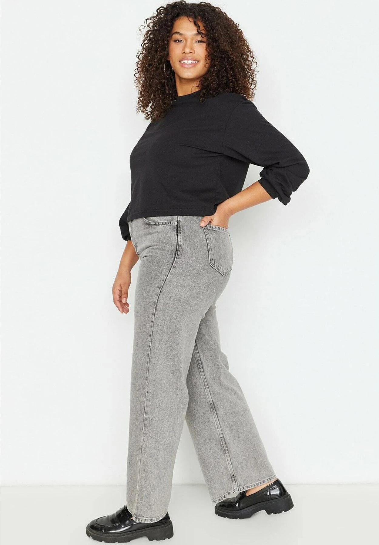 Plus Size- Vaqueros Rectos - Grey - Imagen 4