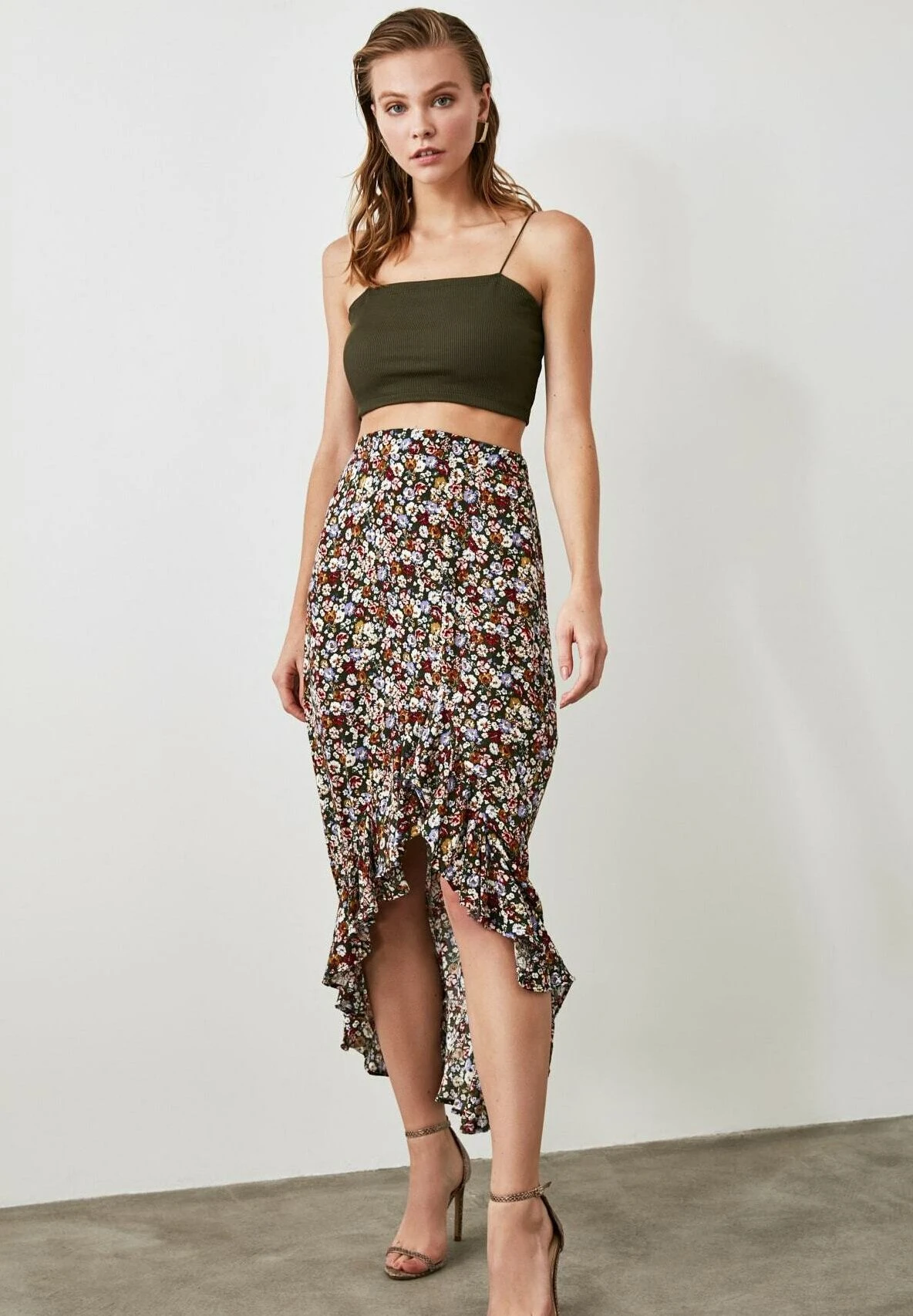 Trendyol Falda Acampanada - Multicolor - Imagen 3