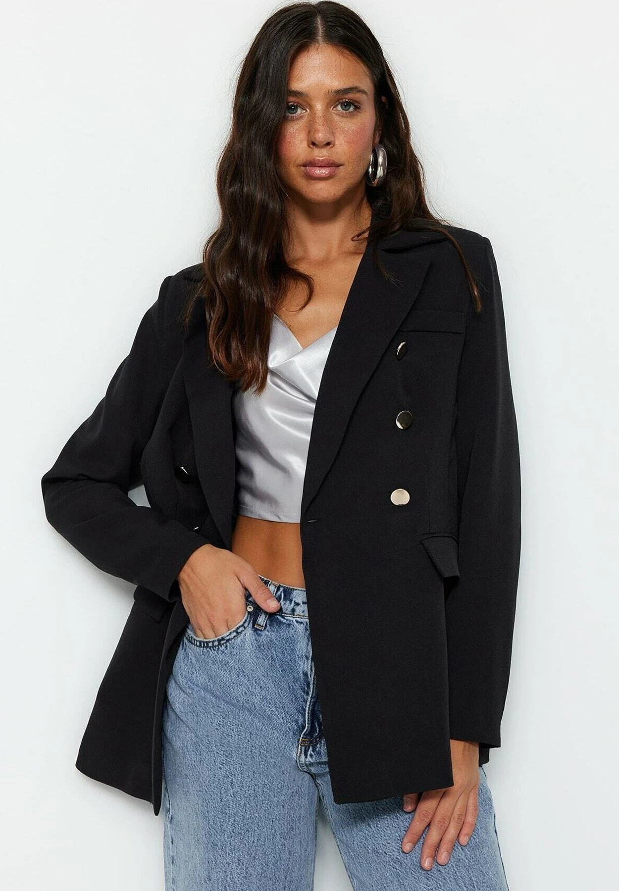 Trendyol Bedrijf - Abrigo Corto - Black