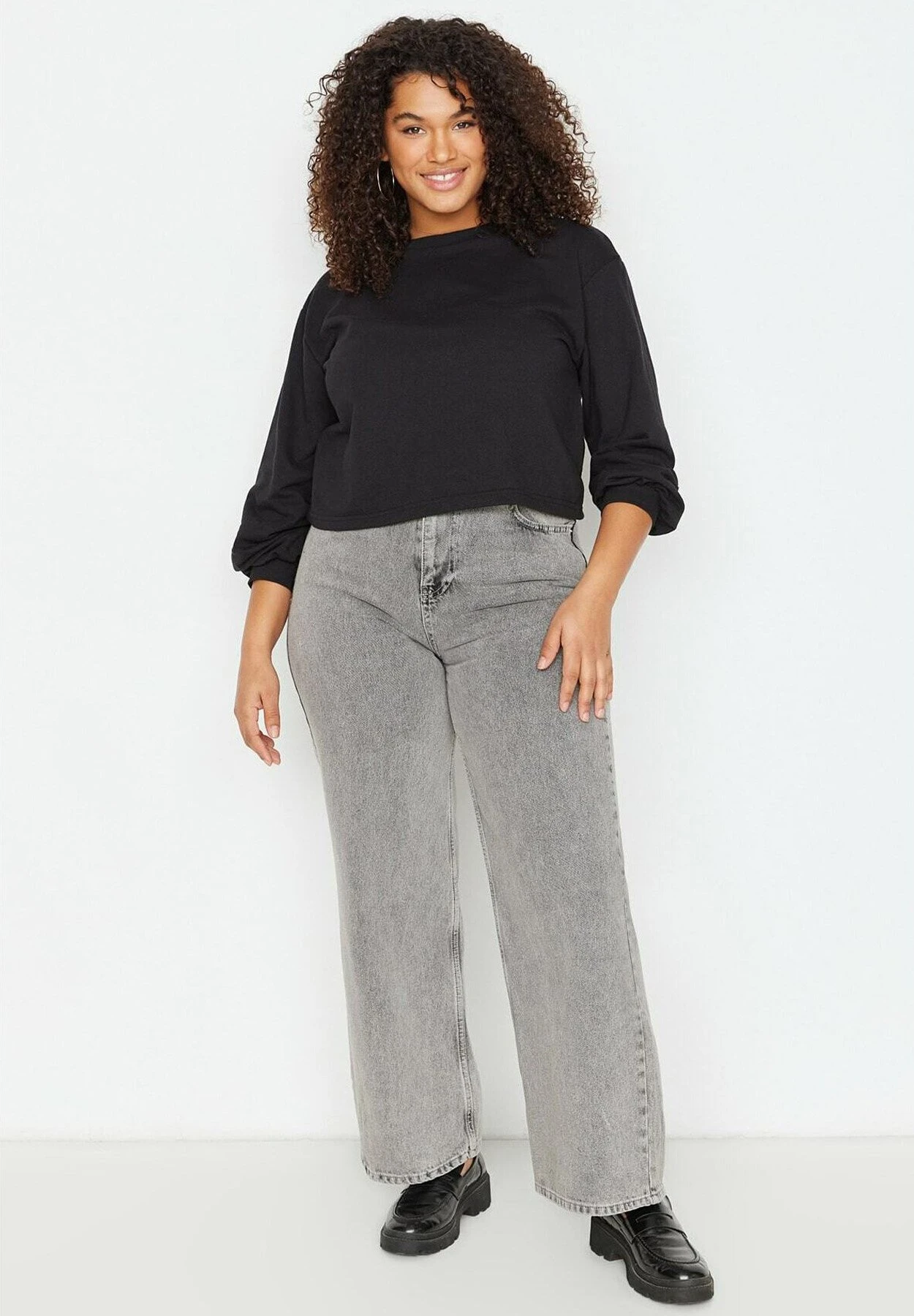 Plus Size- Vaqueros Rectos - Grey - Imagen 2