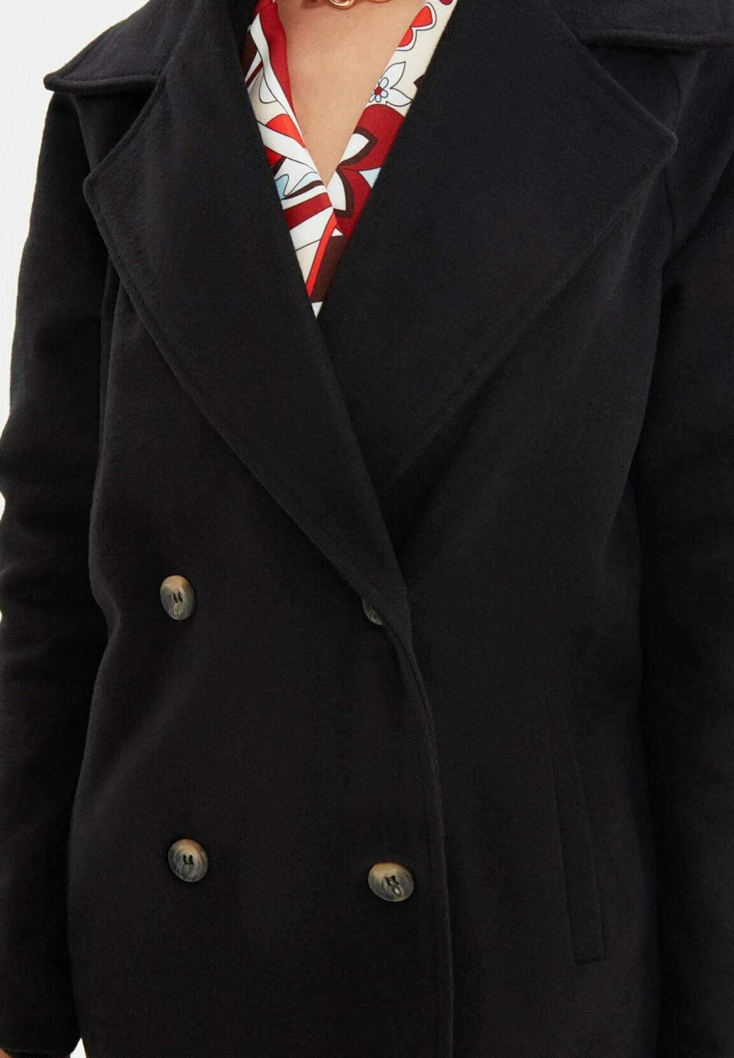 Trendyol Twoaw21Kb0017/Taş - Abrigo Corto - Black - Imagen 5