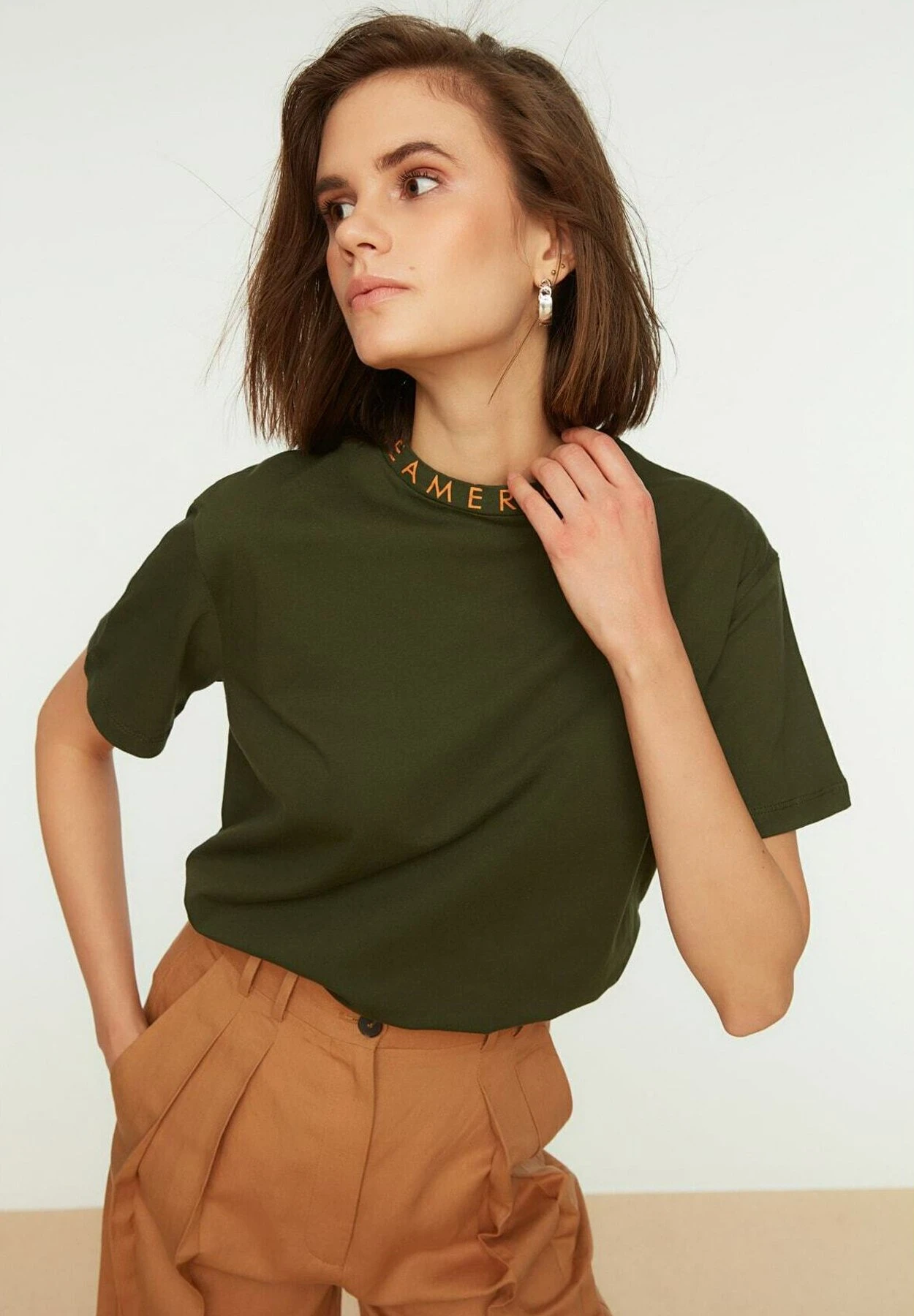 Trendyol Twoaw - Camiseta Estampada - Green - Imagen 7