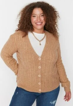 Plus Size - Chaqueta De Punto - Brown