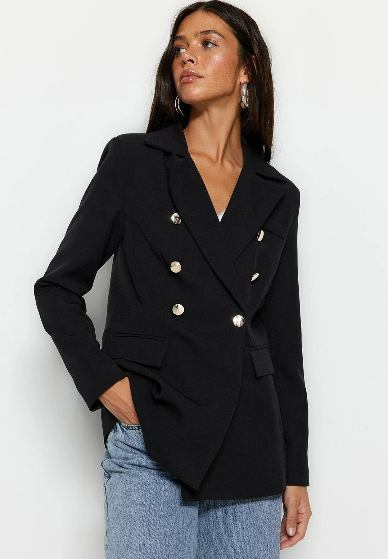 Trendyol Bedrijf - Abrigo Corto - Black - Imagen 4