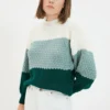 Trendyol Jersey De Punto - Green/Light Green/Off White