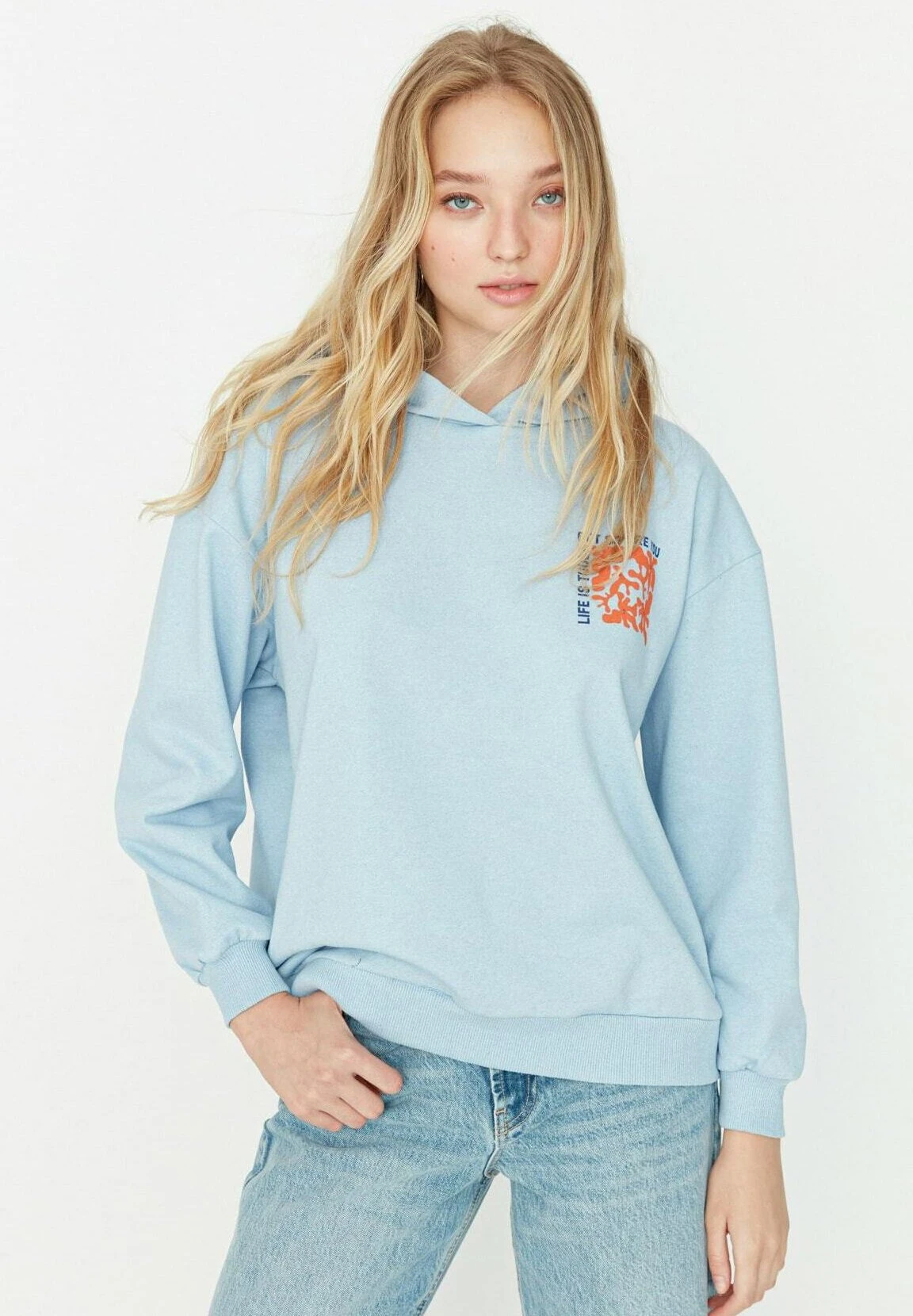 Trendyol Jersey Con Capucha - Blue