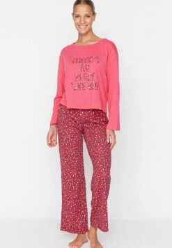 Trendyol Set - Pijama - Mottled Pink