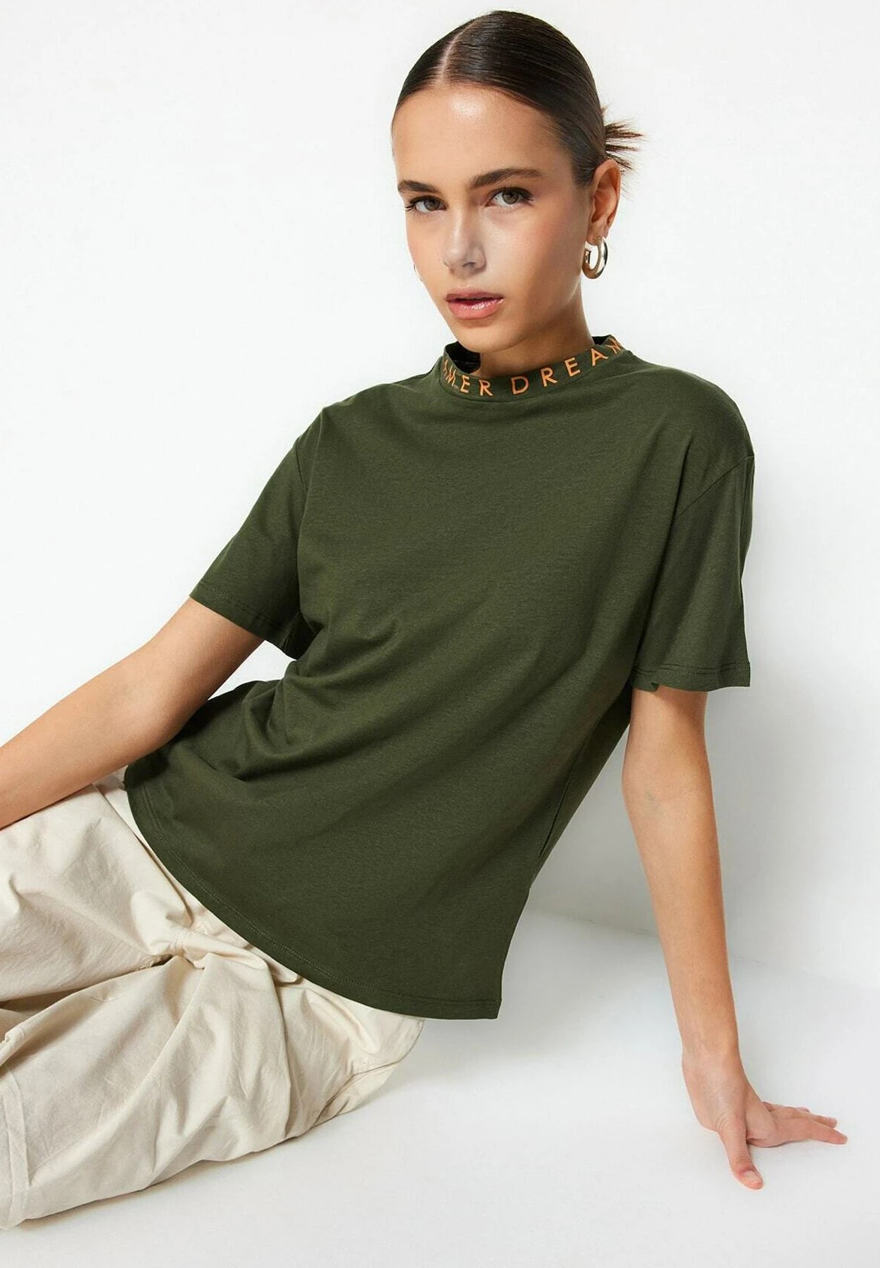 Trendyol Twoaw - Camiseta Estampada - Green - Imagen 9