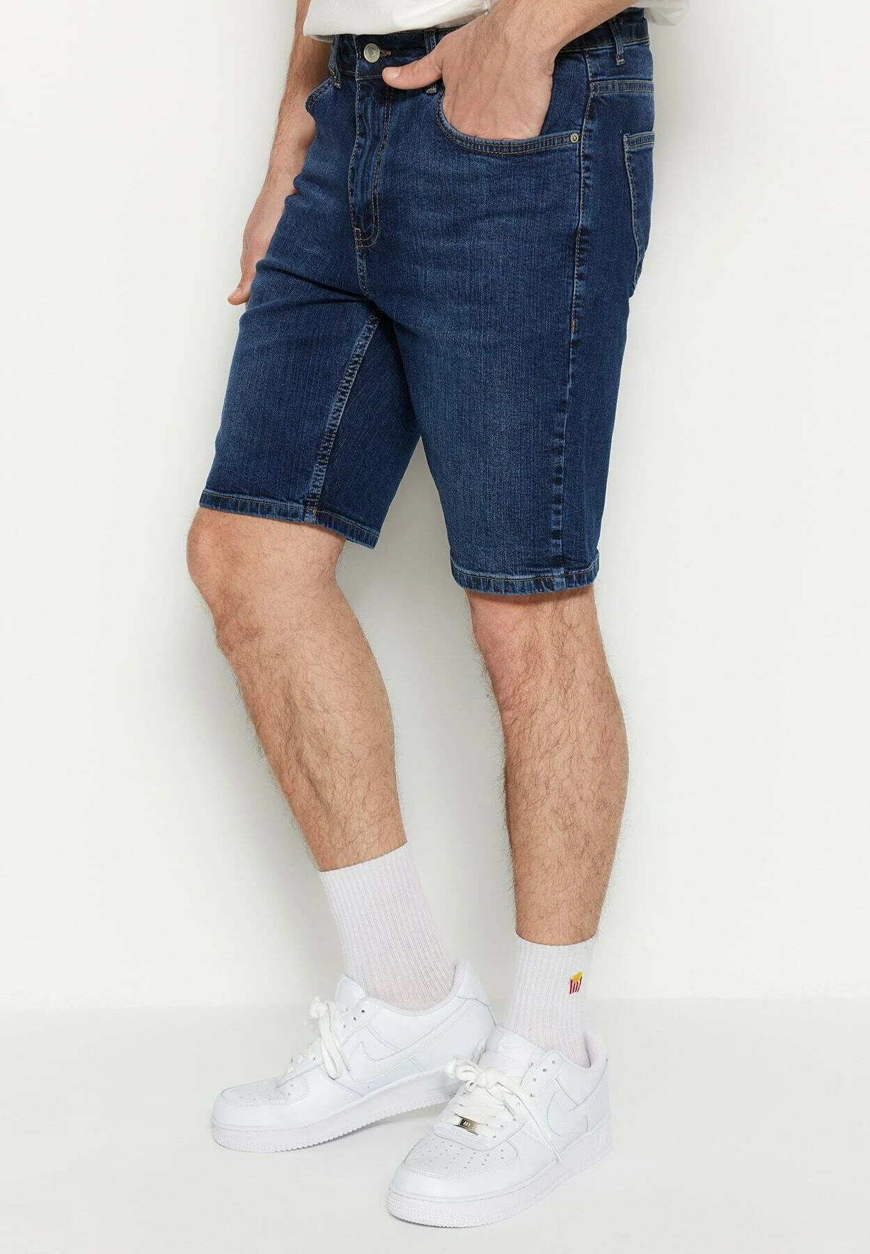 Trendyol Gewoontjes - Shorts Vaqueros - Navy Blue - Imagen 4