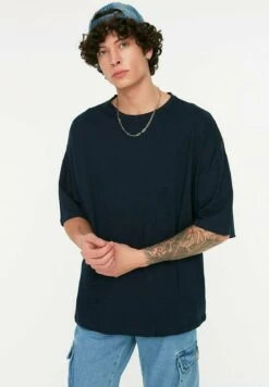 Trendyol Camiseta Estampada - Navy Blue