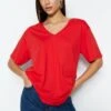 Trendyol Gewoontjes - Camiseta Básica - Red