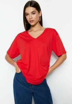 Trendyol Gewoontjes - Camiseta Básica - Red