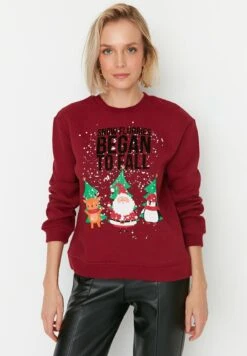 Trendyol Christmas - Sudadera - Burgundy
