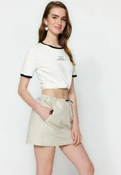 Trendyol Gewoontjes - Minifalda - Beige