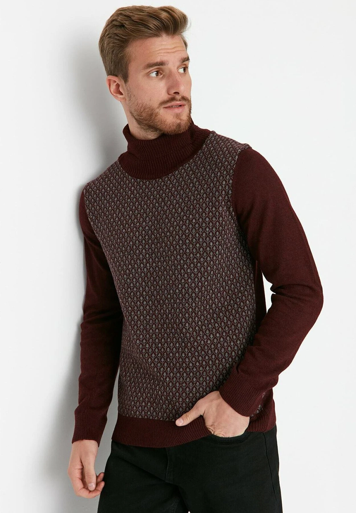 Trendyol Jersey De Punto - Burgundy - Imagen 3