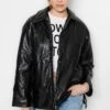 Trendyol Chaqueta De Cuero Sintético - Black