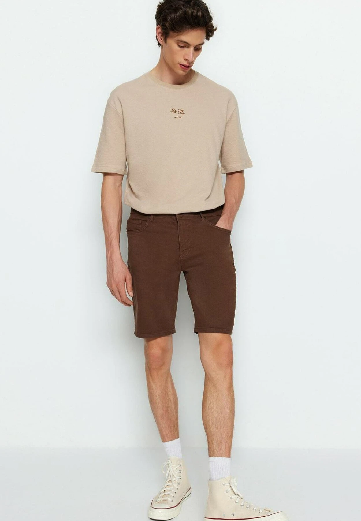 Trendyol Gewoontjes - Shorts Vaqueros - Brown - Imagen 7