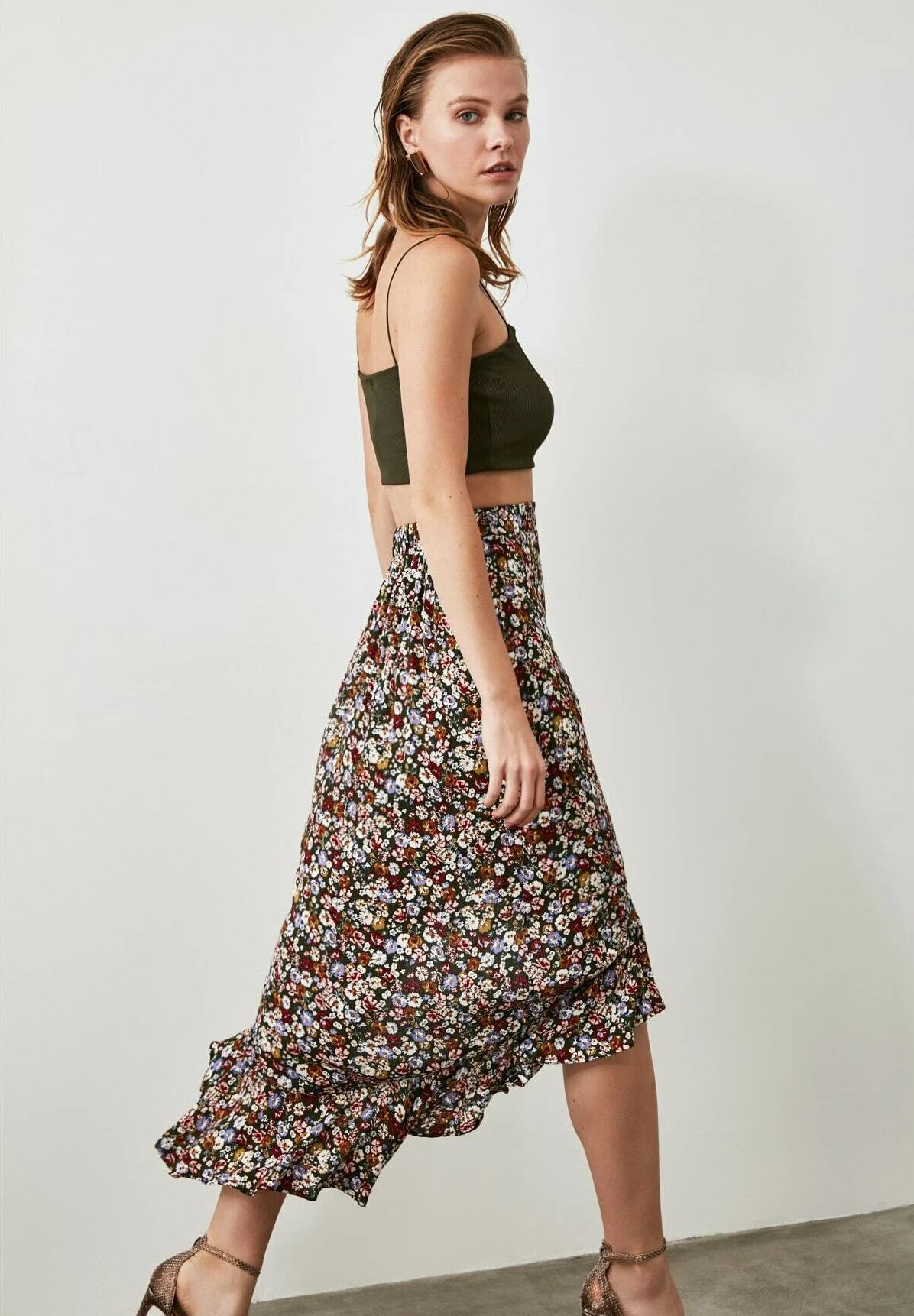 Trendyol Falda Acampanada - Multicolor - Imagen 4