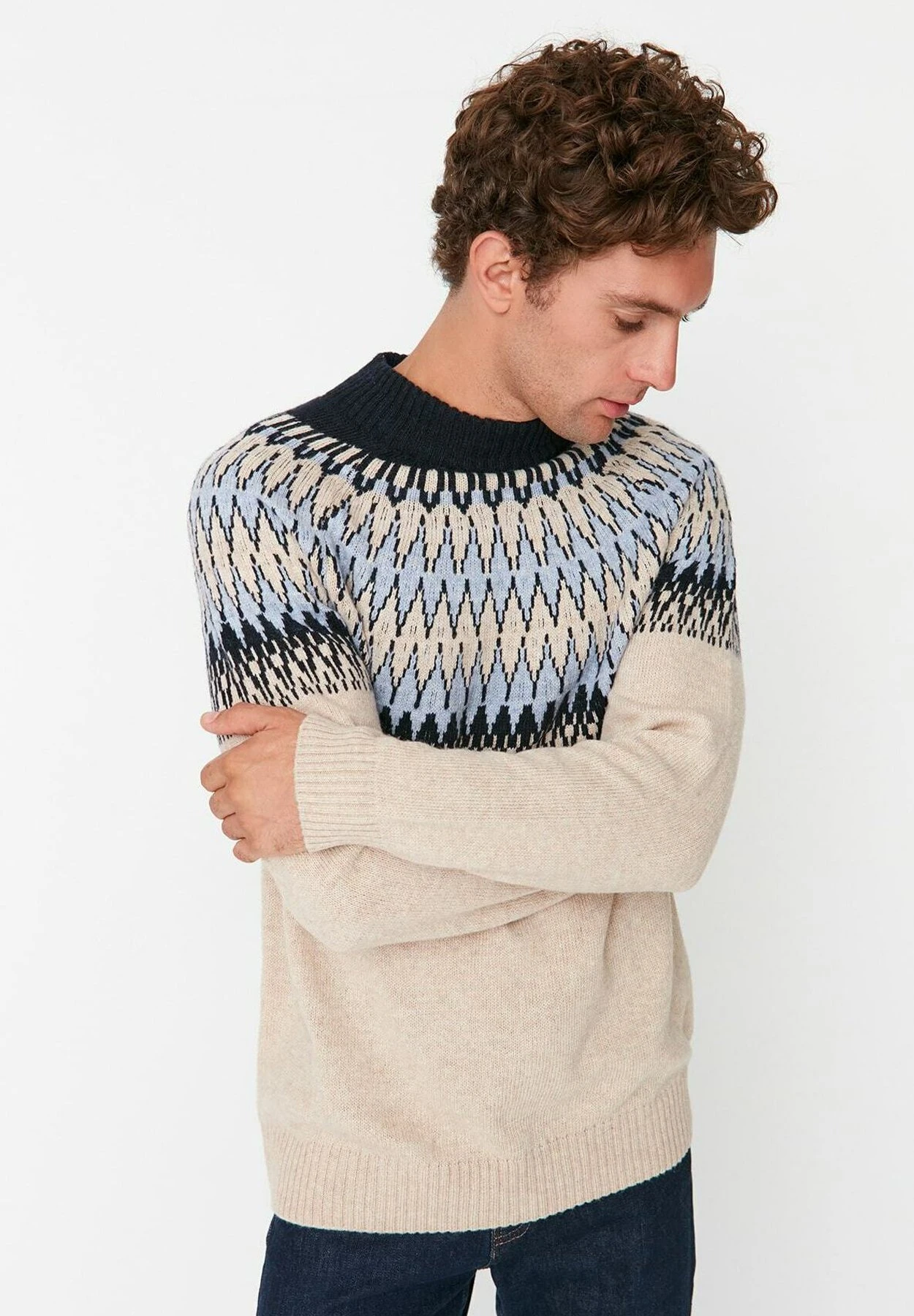 Trendyol Jersey De Punto - Beige - Imagen 3