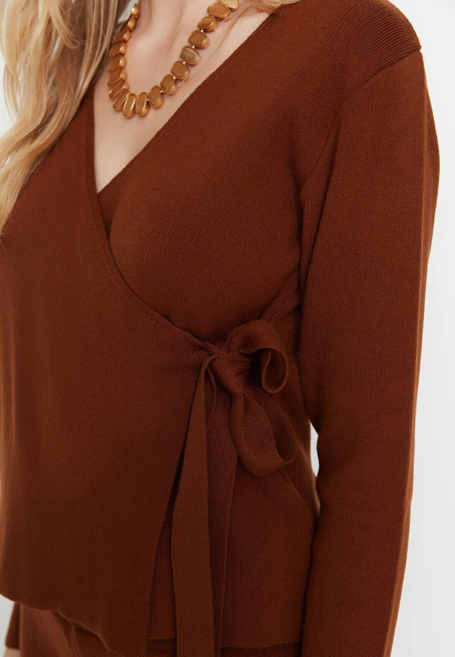 Trendyol Two Piece Set - Chaqueta De Punto - Brown - Imagen 4