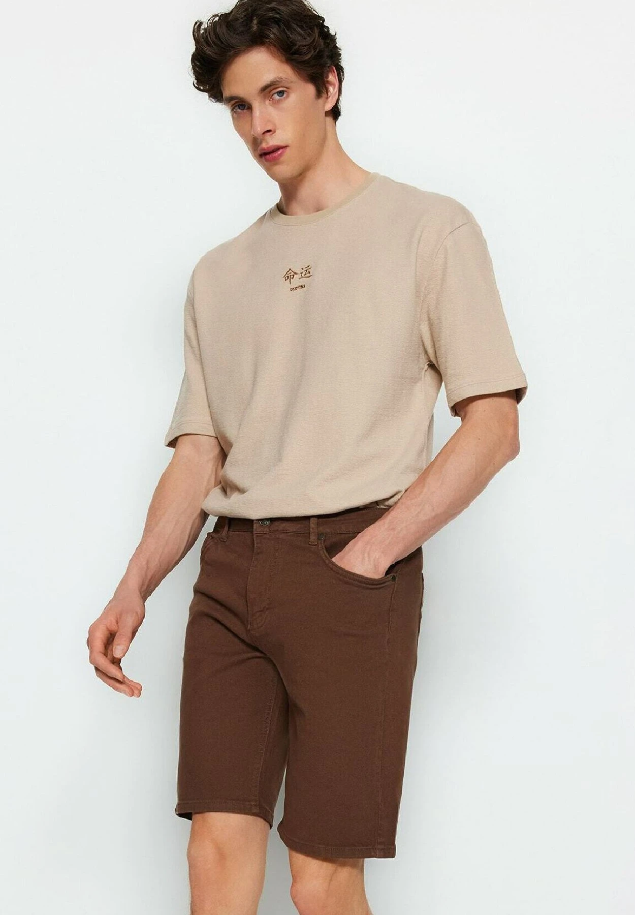 Trendyol Gewoontjes - Shorts Vaqueros - Brown - Imagen 6