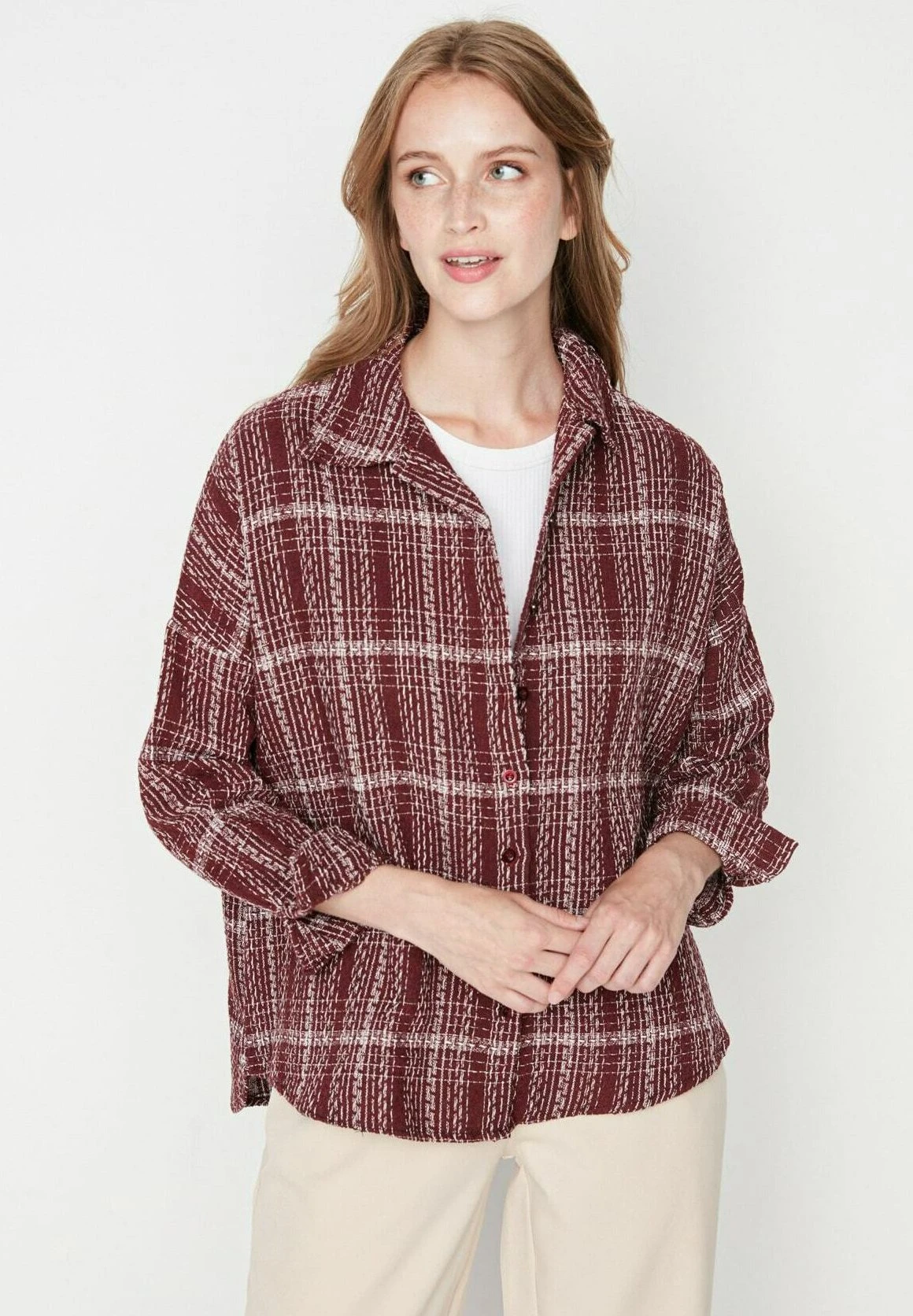 Trendyol Camisa - Burgundy