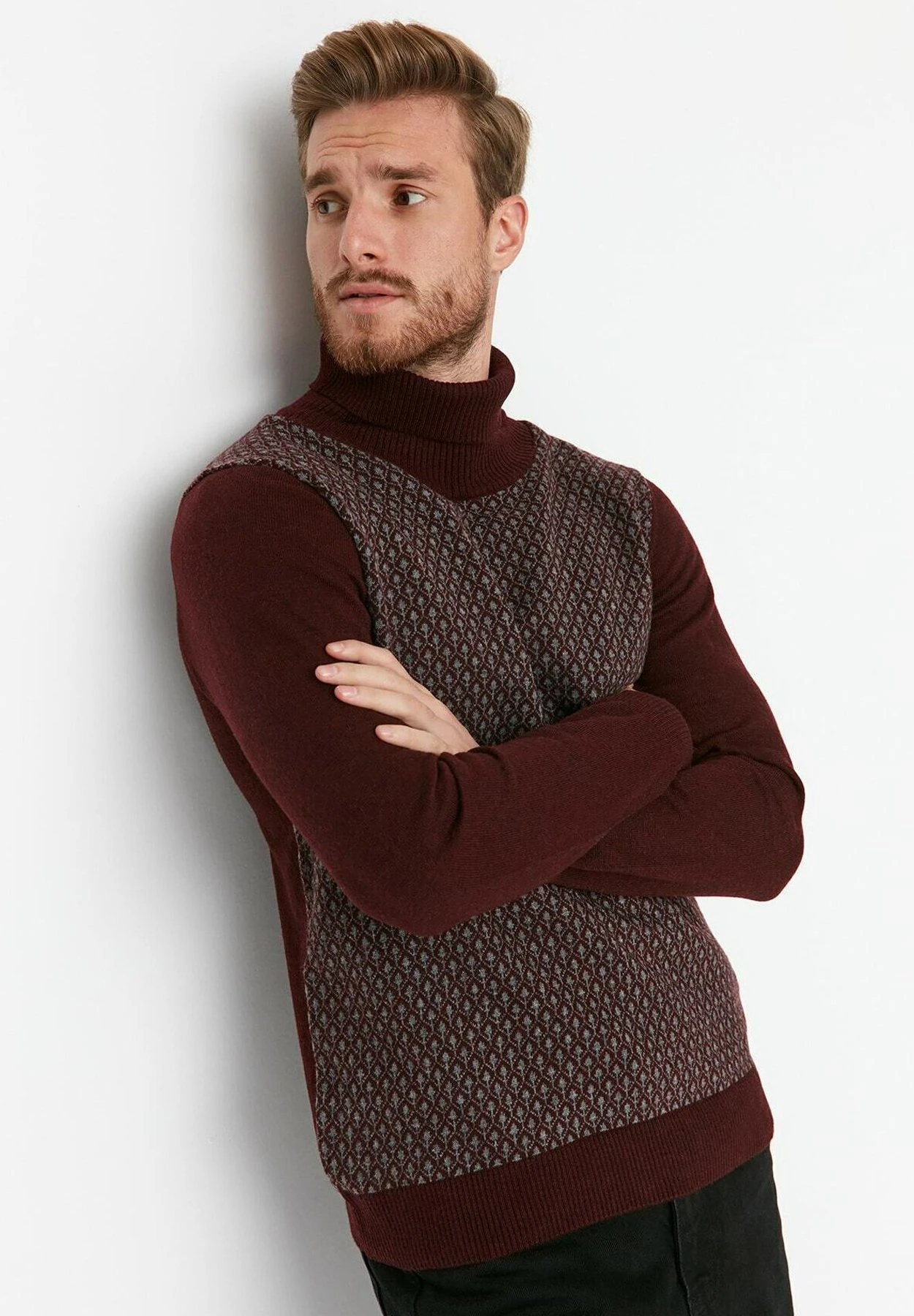 Trendyol Jersey De Punto - Burgundy - Imagen 4