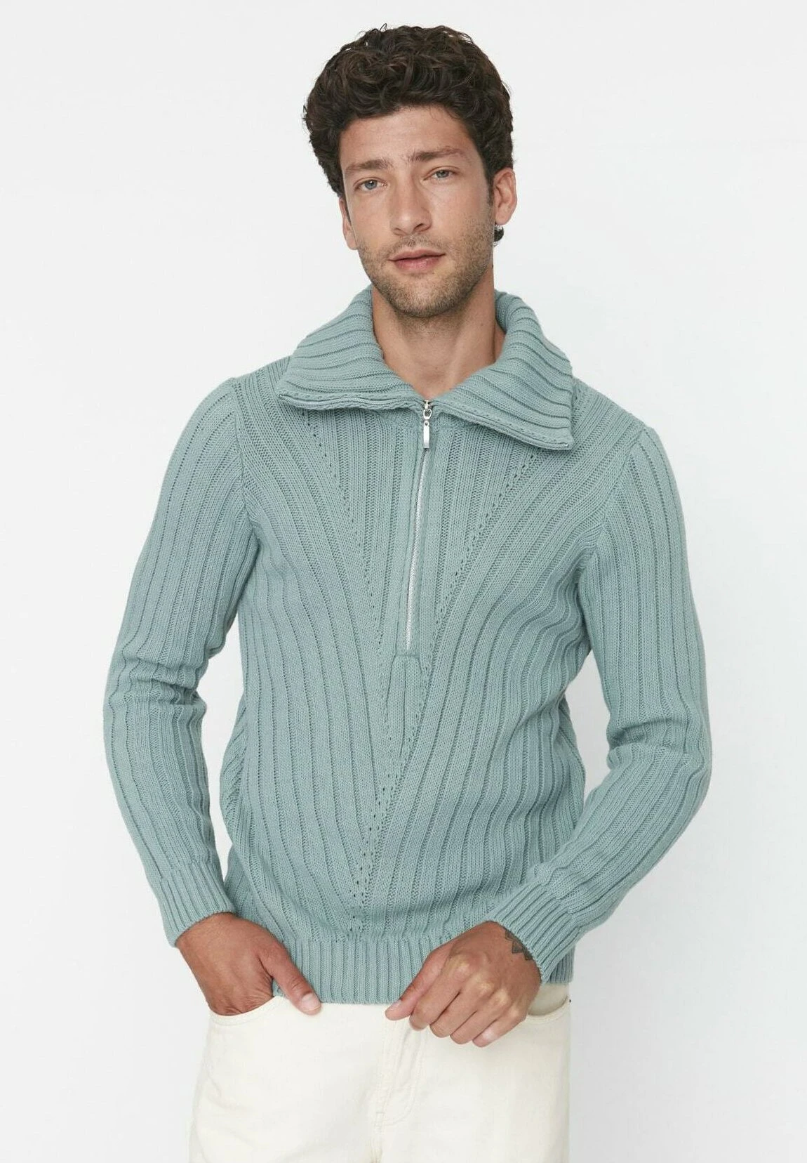 Trendyol Jersey De Punto - Turquoise - Imagen 4