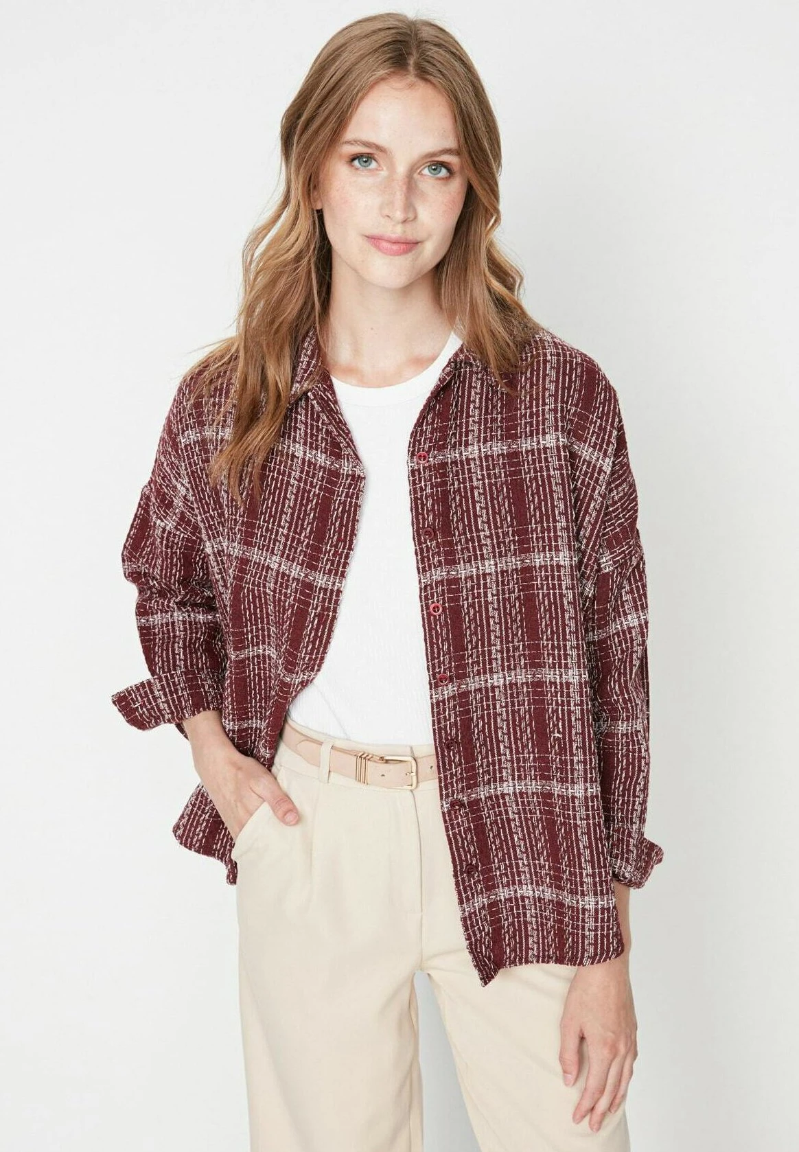 Trendyol Camisa - Burgundy - Imagen 5