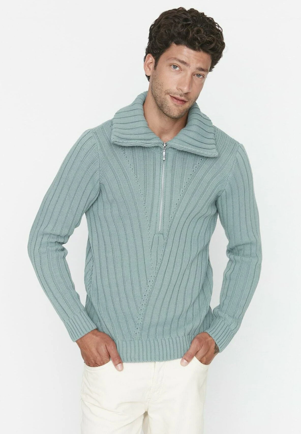 Trendyol Jersey De Punto - Turquoise - Imagen 3