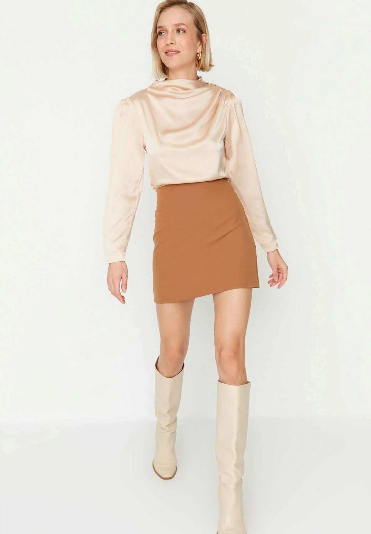 Trendyol Falda Acampanada - Brown - Imagen 2